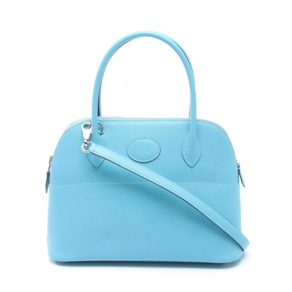 Hermes Bolide 27 Handbag, Leather, Veau Epsom, Women's, Blue
